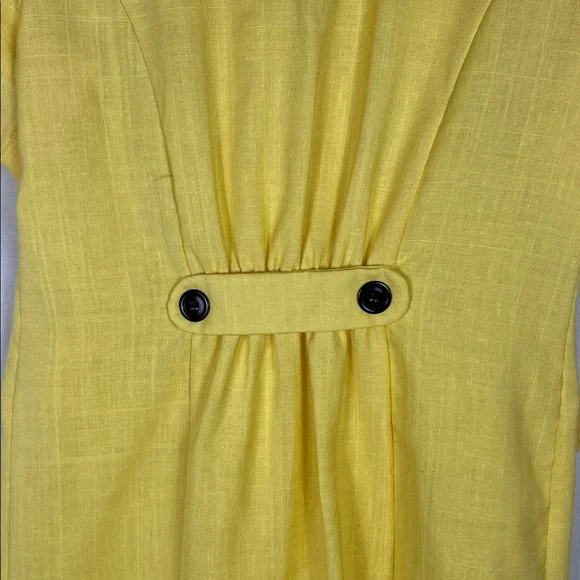 Vintage Union Made Damon Petite Yellow Button Up Career Dress - Picture 6 of 14